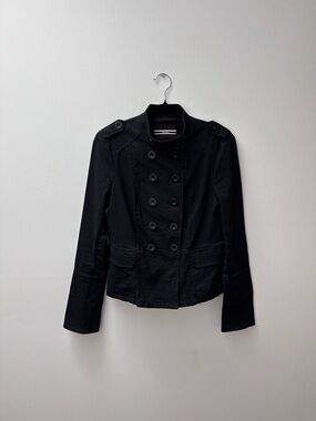 O'Neill Black Double-Breasted Utility Jacket with Epaulettes